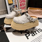 Flats Women Slippers Platform Slingback Mules Shoes Fashion Woman Sandals Summer 2025 Designer Flip Flops Dress Zapatos De Mujer