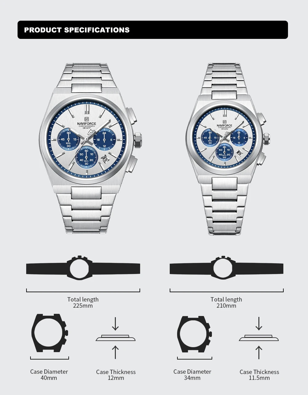 NAVIFORCE Luxury Couple Watches Set - Men's And Women's Fashion Quartz Wristwatches Waterproof Stainless Steel 2025 New Arrival