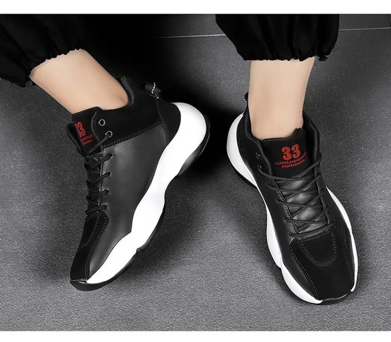 Shoes for Men Fashion High Quality Leather High-top Platform Mens Shoes Outdoor Tooling Comfort Leisure Ankle Boots Botas Hombre