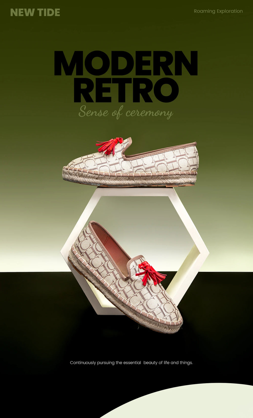 Flat CHCH Women's Shoes New Comfortable Vacation Fabric Casual Shoes Hemp Bottom Non slip Walking Woman Shoes