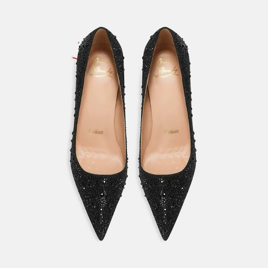 High Heels Women Star Style Sexy Red sole luxury Brand  Woman High Heels Pointed toe glitter Pumps elegant Party Shoes