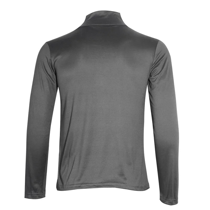 Men's High Neck T-shirts Fashion Solid Slim Long Sleeve T-shirt Male Long Sleeve Basic Bottoming Shirt Fashion Slim-Fit Tops