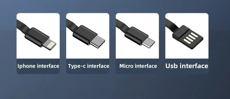 New Style BCAK power bank 20000mAh self-contained cable fast charging mini mobile phone gift mobile power supply