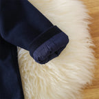 Winter New Girl'S Coat Long Warm Solid Color Fold Lapel Simple Fashion Girl Shawl Long Sleeve Loose Woolen Long Coat