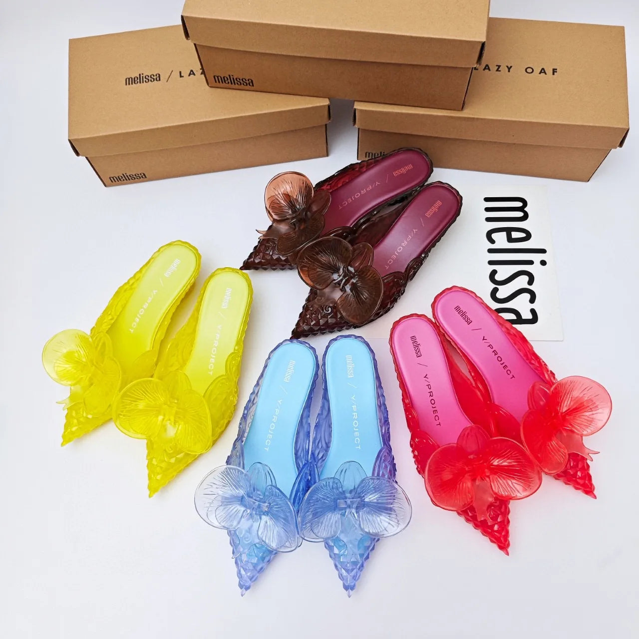 Women Sandals 2025 Spring Melissa Woman Slingback Shoes Fashion Ladies High Heels Elegant Med Heel Pointed Toe Slip on Sandal