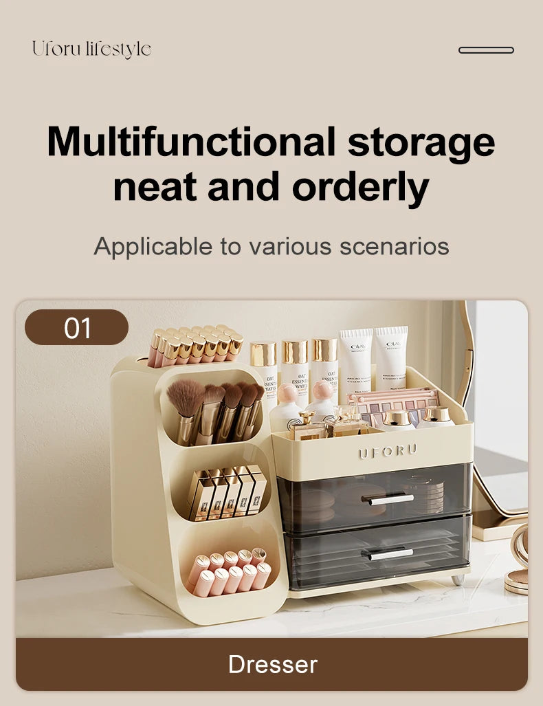 Cosmetics storage box Home dressing table advanced sense large capacity lipstick skin care multifunctional points Shelf