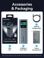 Vention Power Bank 140W 27000mAh Portable PD External Battery PowerBank 100W for Macbook Pro iPad iPhone Laptop Notebook Xiaomi