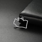 EUEAVAN 10pcs United States New York Washington State Map Pendant for Necklace Stainless Steel Charm DIY Jewelry Making Supplies