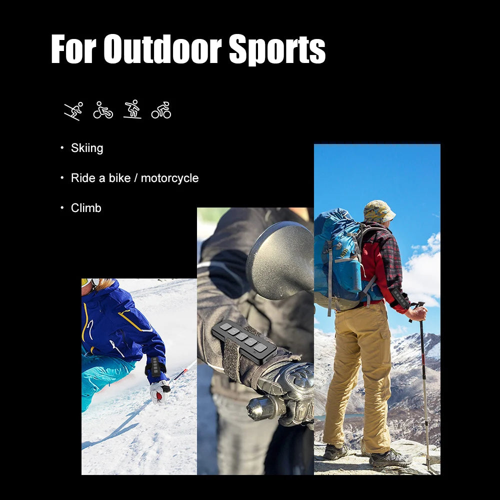 Hands-free Calls Motorcycle Remote Controller Bluetooth 5.0 For Car Outdoor Sports Waterproof Bike Handlebar Media Control