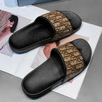 Men's Home Slippers Lightweight Summer New Style Flat and Worn Casual Retro Patterned Anti-slip Quick-drying Sandals