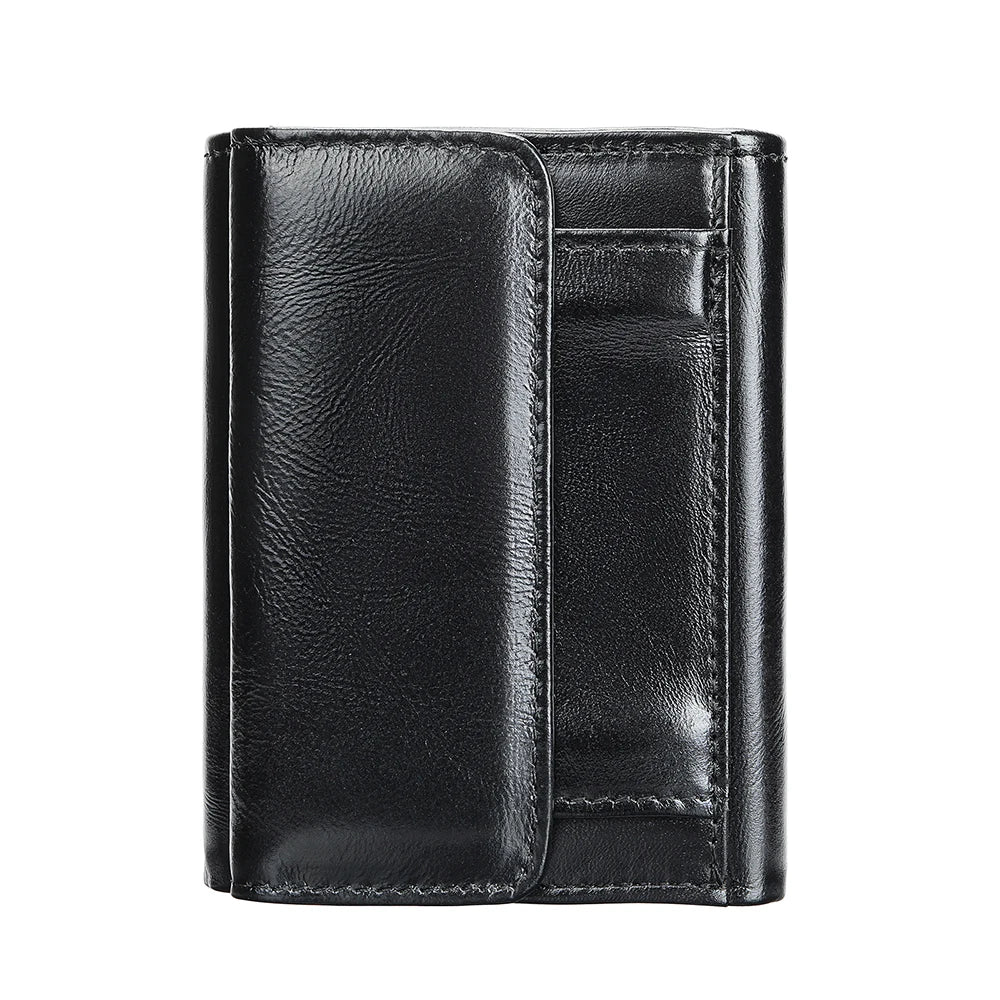 WESTAL Men's Leather Wallets for Card Holders Short Coin Purse Men Wallet Clutches for Photo Money Bags