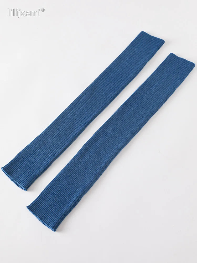 Autumn Winter 40 50 60CM Women's Wool Arm Warmers Knitted Woolen Arm Sleeve Solid Fine Long Knitted Fingerless Gloves Wholesale