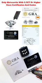 2 Carat Moissanite Drop Earrings Silver Stud Classic Solitaire Jewelry Women's Fashion Diamond Ear fine Jewelry gift