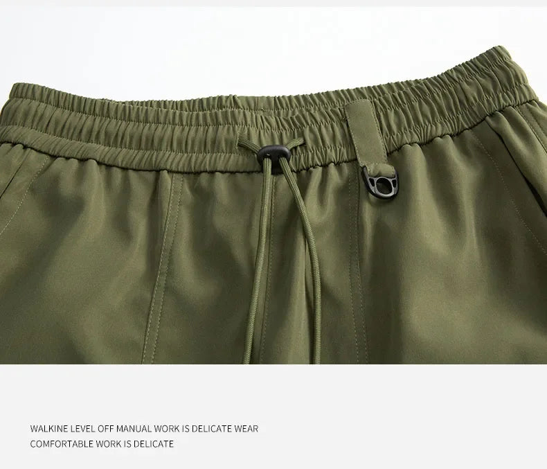 Men's outfit pants are versatile, trendy, loose, straight-leg outdoor work pants and trendy brand tight-fitting windbreakers