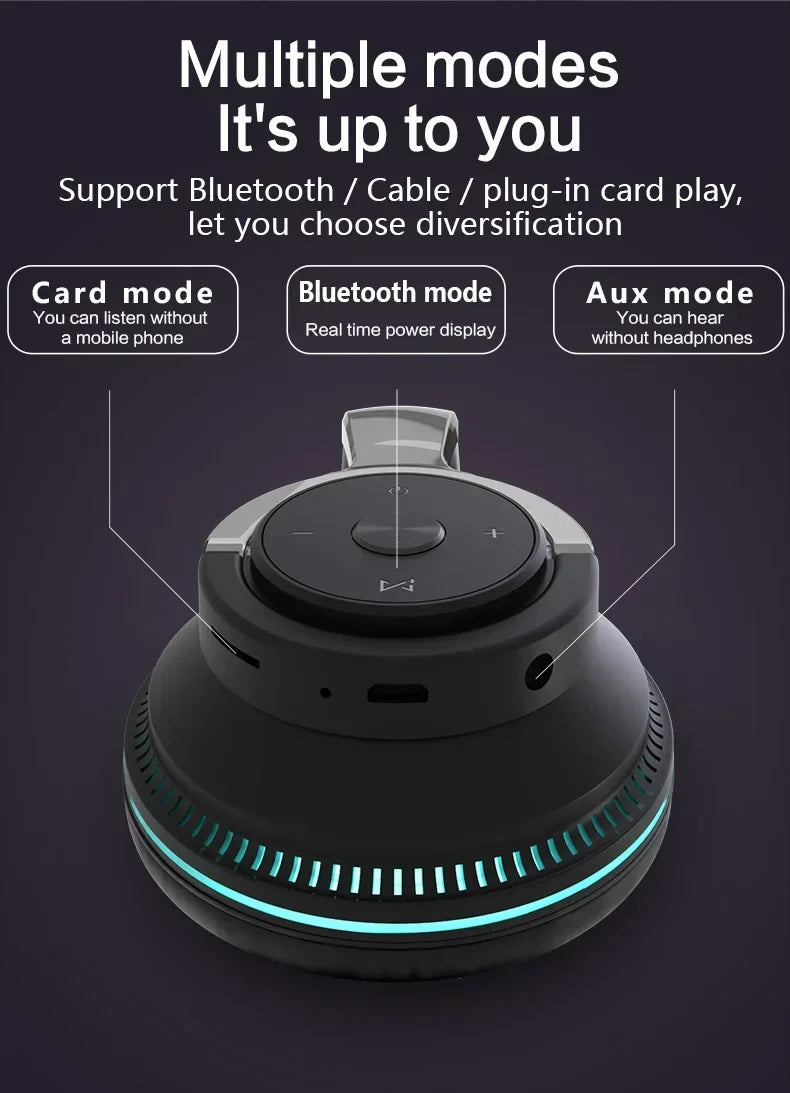 Wireless Bluetooth Headphones Hi-Res Audio Over The Earphone Bluetooth 5.3 Wired Dual-mode Headset with Microphone AUX Cable