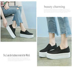 Women Flat Platform Canvas Shoes Flats Woman Casual Sneakers Girls Student Thick Soled Loafers Ladies Slip on tenis de mujer