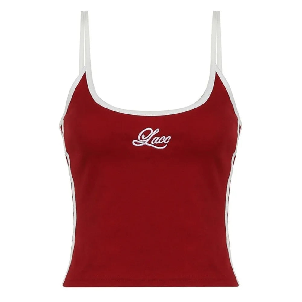 Women's Wear Breathable Embroidered Sports Set Casual Letter Stitching U-Neck Vest Comfortable Soft Drawstring Shorts Outdoor