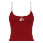 Women's Wear Breathable Embroidered Sports Set Casual Letter Stitching U-Neck Vest Comfortable Soft Drawstring Shorts Outdoor