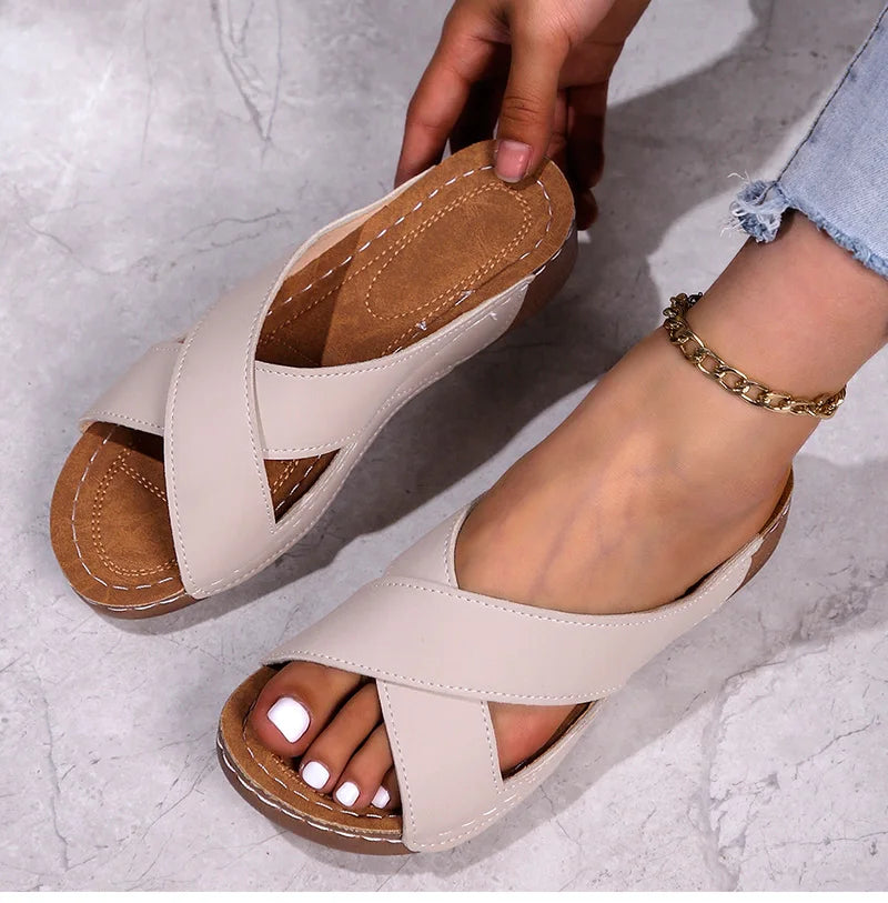 Women's Sandals 2025 Summer Shoes Women Heels Sandals Casual Indoor Outdoor Women Slippers Summer Sandals Heeled Sandalias Mujer