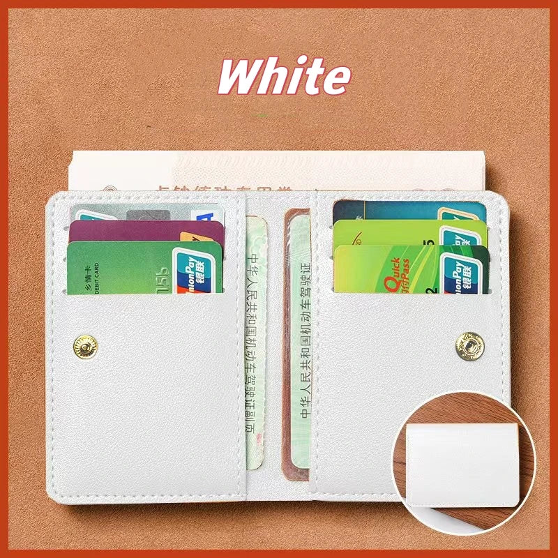 2025 New Women's Wallet Simple Folding Button Small Wallet Driver's License Card Bag Soft Leather Wallet