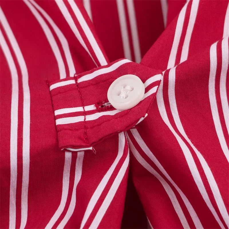 Women's shirt new striped silk loose shirt autumn fashion design women's casual top