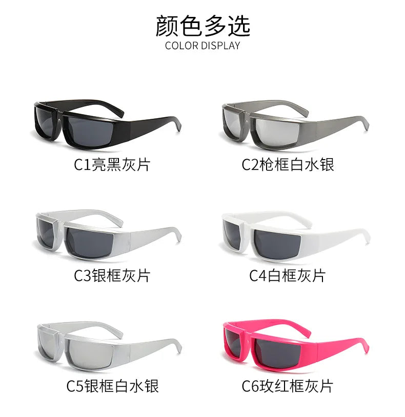 Future Science Technology Sense Sunglasses Men Women Concave Shape Sun Glasses Cool Punk Style Pair Summer Sports T206