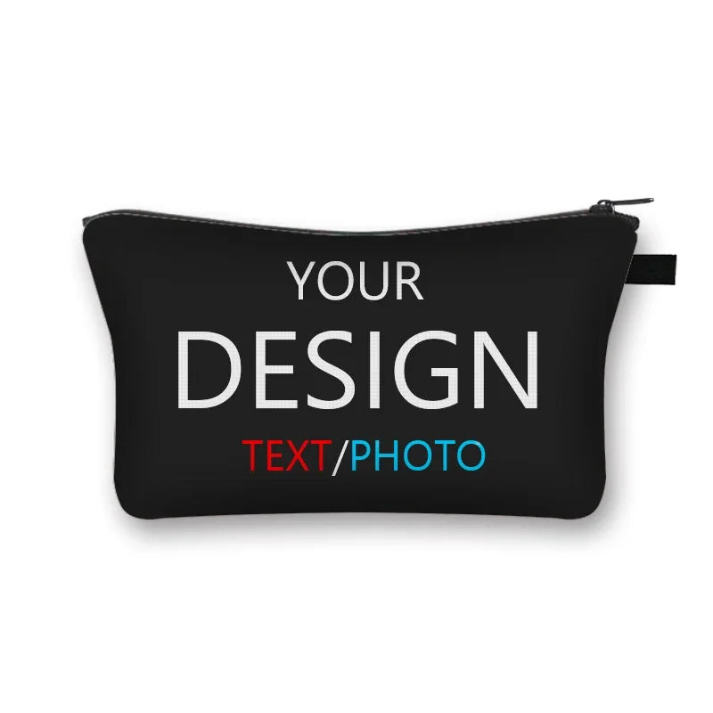 Custom Photo Logo Cosmetic Case Personalized Text Name Image Makeup Pouch Women Beauty Bags Napkin Lipstick Storage Bag Gift