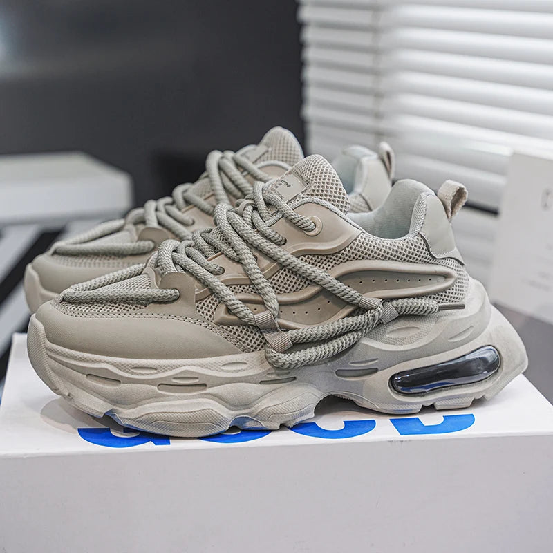 Fashion Shoes For Men White Sneakers Male Platform Walking Shoes Punk Lace Up Outdoor Men’s Outdoor Breathable Sneakers