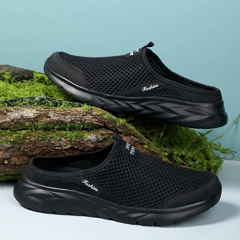 39-47 Men Half Slippers Anti-slip Men's Casual Shoes Lightweight Male Flat Slippers Breathable Fashion Slip on Flats Outdoor