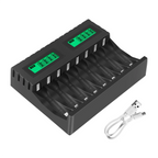 M16KBattery Charger LCD Display Smart Intelligent 8-Slot Chargers for AA/AAA NiCd NiMh Rechargeable Batteries AA AAA Charger