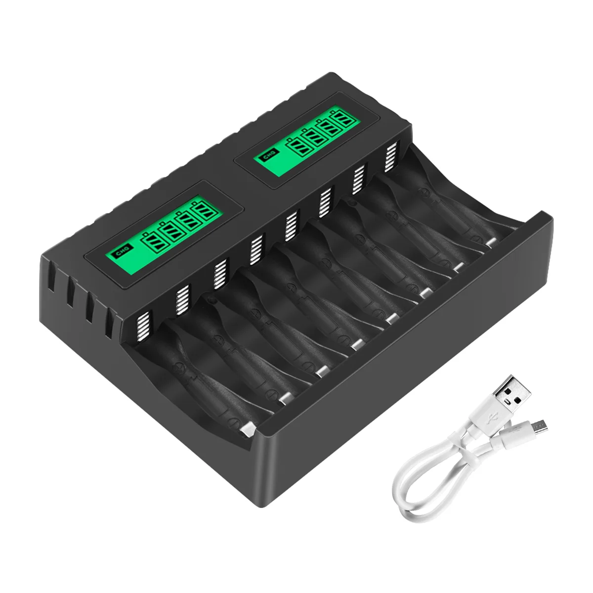 M16KBattery Charger LCD Display Smart Intelligent 8-Slot Chargers for AA/AAA NiCd NiMh Rechargeable Batteries AA AAA Charger