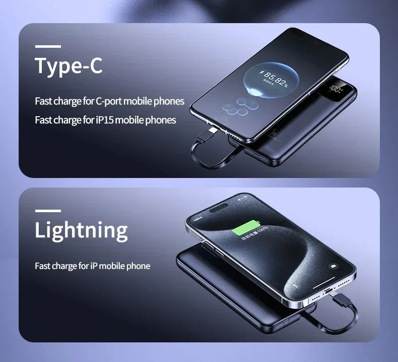 20000mAh Power Bank External Battery 22.5W Fast Charging Portable Charger for IPhone Xiaomi Huawei Poco Powerbank 2025 New