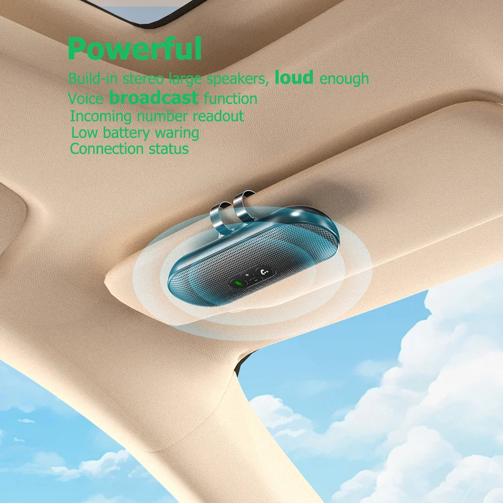 Bluetooth 5.4 Car Handsfree Kit Sun Visor Speaker Wireless Speaker Speakerphone With Voice Assistant Car Electronics Accessories