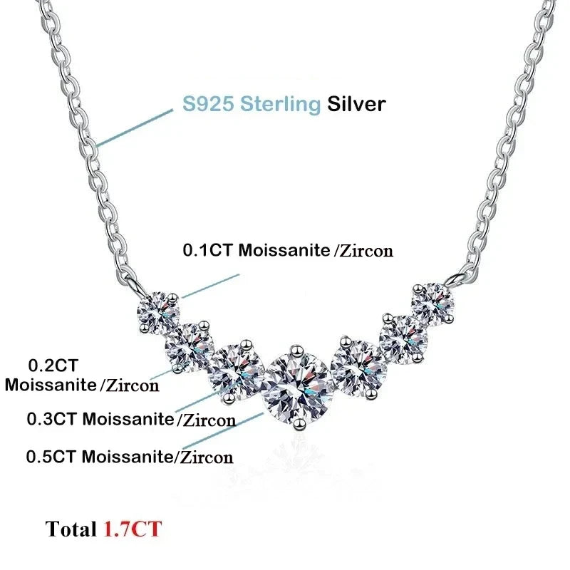 NKHOG Full Moissanite Necklace Pendant For Women 925 Sterling Silver Plated 18k Gold Pass Diamond Test Wedding Gift Fine Jewelry