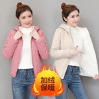 Winter Lambswool Coat 2025 Small Cotton-Padded Coat Women's Short Parkas Warm Cotton Jacket Joker Hooded Outwear Ladies Overwear