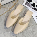 Women'S Slippers Fashion Solid Color Closed Toe Shallow Shoes Popular In Summer Flat Shoes Low-Top Outdoor Slipper