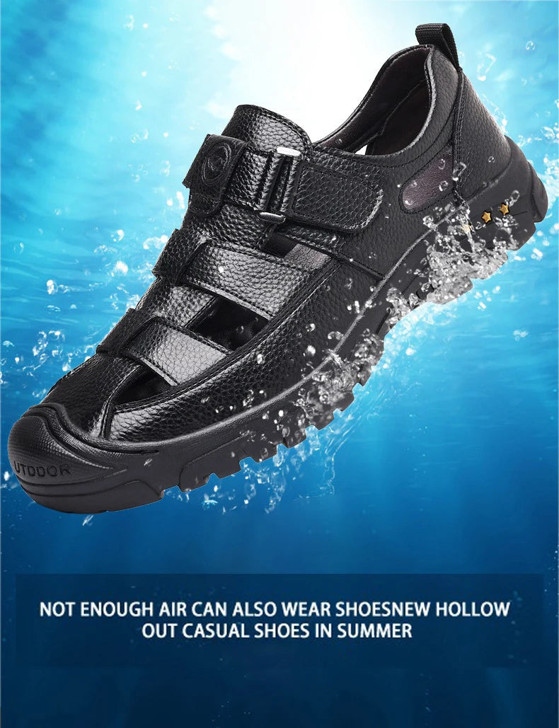 Man’s Sandals breathable comfort summer slippers beach Muller outdoor anti slip shoes youth casual fashion Hollow shoes