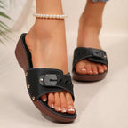 Women's Sandals Fashion Heeled Sandals For Summer Shoes Women Slippers Summer Footwear Female Block Heels Sandalias De Mujer