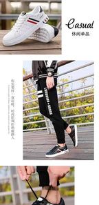 Men Sneakers Casual Shoes Men Flats Zapatillas Hombre Lightweight Pu Leather Breathable Shoe Mens White Sports Tenis Shoes