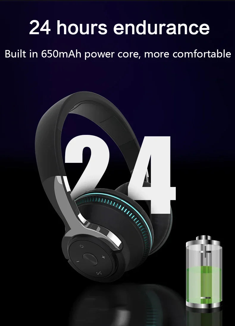 Wireless Bluetooth Headphones Hi-Res Audio Over The Earphone Bluetooth 5.3 Wired Dual-mode Headset with Microphone AUX Cable