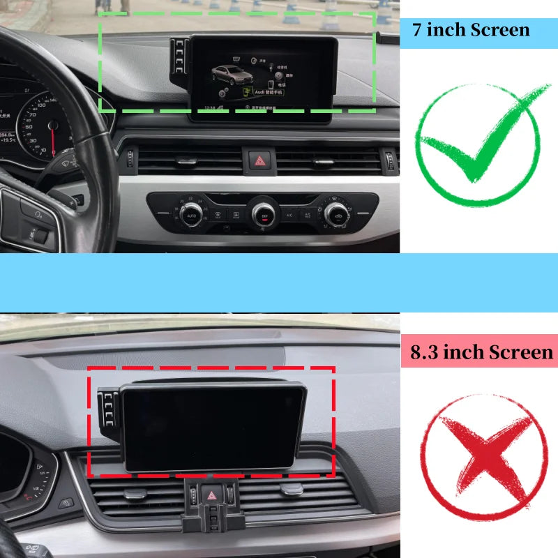 Car Mobile  Phone Holder For Audi A4L 2017-2019 Q5L 2018-2020 7" Screen Fixed Base Wireless Charging Phone Mount Car Accessories
