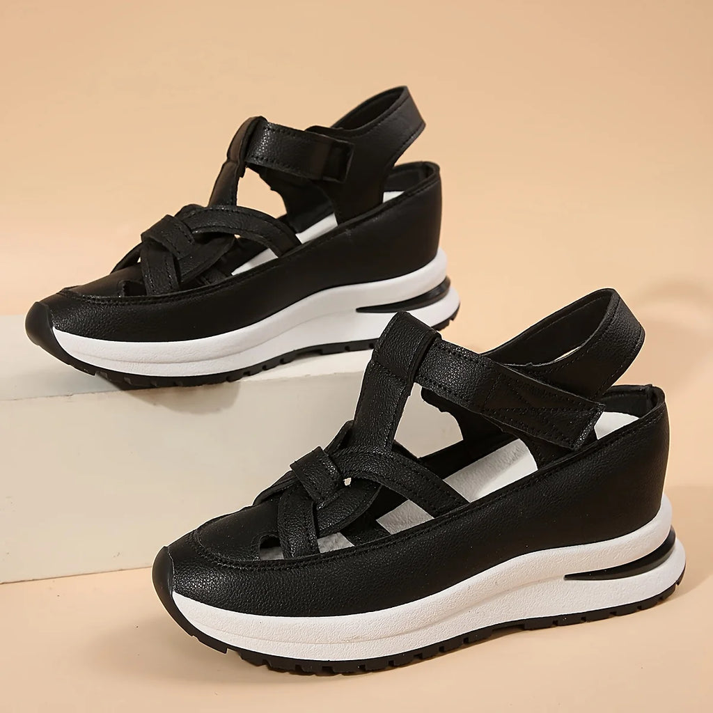 Women's Fashion Sandals, Comfortable, Solid Color, Open-toe, Artificial PU Upper/Lining/Insole, Multifunctional Beach Loafers