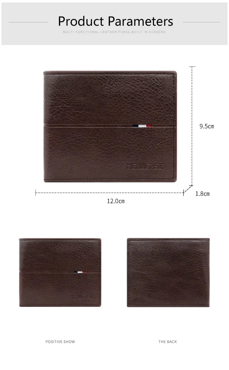 Slim Men Wallets New Short Zipper Card Holder Photo Holder Male Purse Simple Coin Pocket High Quality PU Leather Men's Wallet