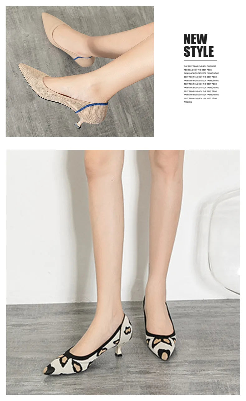 Women's high heels shoes  2025 new spring  / autumn / fashion beautiful breathable sweat absorbing comfortable shallow mouth p