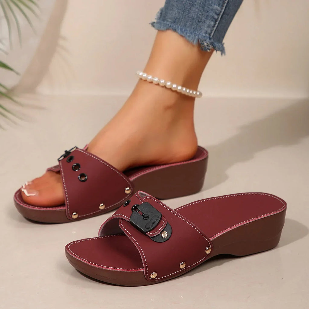 Women's Sandals Fashion Heeled Sandals For Summer Shoes Women Slippers Summer Footwear Female Block Heels Sandalias De Mujer