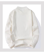 Winter New Men's Knitted Sweater with A Half High Collar Solid Color Plush and Warm Knitted Lining Top  Casual and Versatile Top