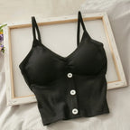 Women Knitted Tank Top Strap Vest Female Knitting Crop Top Chest Wrap Pure Cotton Underwear  Camisoles