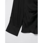 Women Satin Knot Shirt Autumn Women's Long Sleeves Women's Shirts Simple Female Button Shirts & Blouses