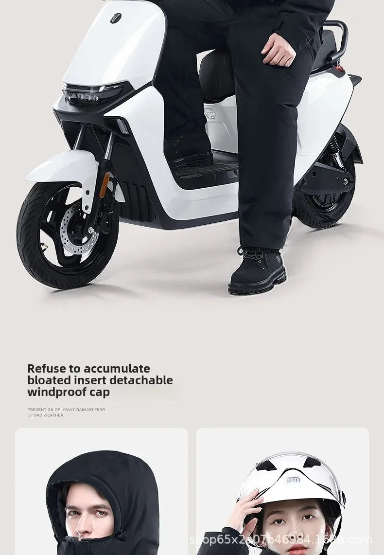 Winter Motorcycle Riding Coldproof Clothing Winter Fashion Waist Designwarm Cotton Jumpsuit,thickened Waterproof Snowmobile Suit