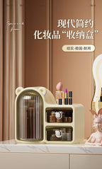 Rotating makeup storage box, desktop organizer, dust-proof cosmetic box, drawer-style cosmetic storage box